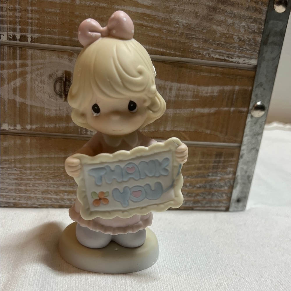 Precious Moments Pink and Cream Thank You Figurine